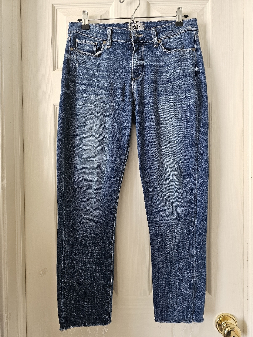 PAIGE KYLIE CROP Womens Jillian Destructed STRETCHY/SOFT Denim Skinny Jeans Sz30